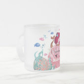 海の🧜中♀️で輝く人魚の名前をカスタムする フロストグラスマグカップ (正面左)