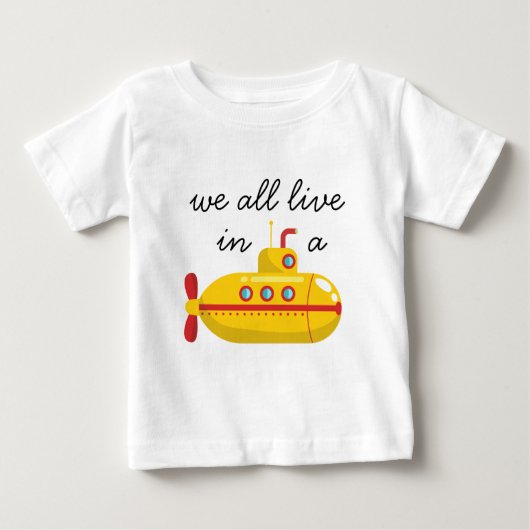 海の中、イエロー・サブマリン ベビーTシャツ (正面)