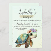 海の中, カメの2歳の誕生日, 招待状 (正面/裏面)