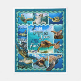 海の亀と海に私は私の心を失うために行く フリースブランケット