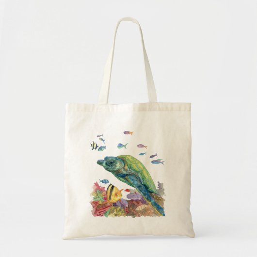 海の亀と魚たち  トートバッグ (正面)