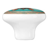 海の亀の銅とターコイズ セラミックノブ (側面)