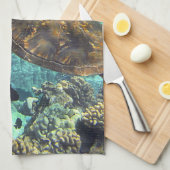 海の亀 キッチンタオル (四つ折り)