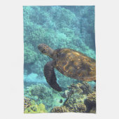 海の亀 キッチンタオル (縦)