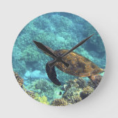 海の亀 ラウンド壁時計 (正面)
