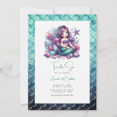 「海の二」マーメイドの二つ目の誕生日パーティー 招待状 (正面)