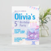 海の五歳の誕生日パーティーの招待状の下 招待状 (スタンド正面)