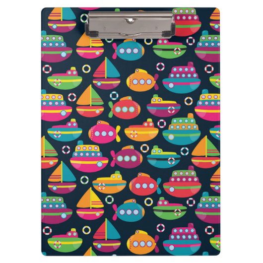 海の交通機関パターン クリップボード (正面)