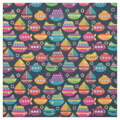 海の交通機関パターン ファブリック (見本)