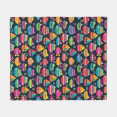 海の交通機関パターン フリースブランケット (正面(横))