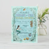 海の人魚のお姫様のブライダル·シャワーのお招きに 招待状 (スタンド正面)