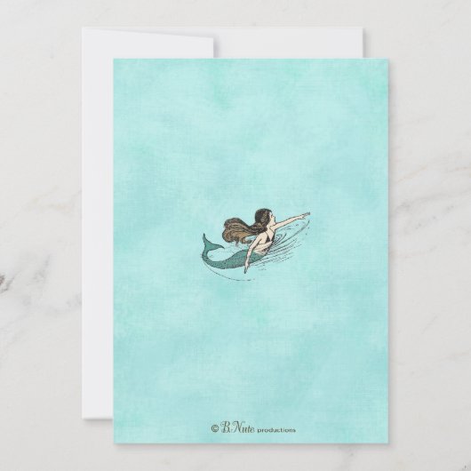 海の人魚のお姫様のブライダル·シャワーのお招きに 招待状 (裏面)