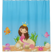 海の人魚のシャワーカーテンの下で シャワーカーテン (正面)