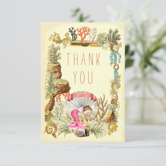 海の人魚のプリンセスの下でありがとう サンキューカード (スタンド正面)