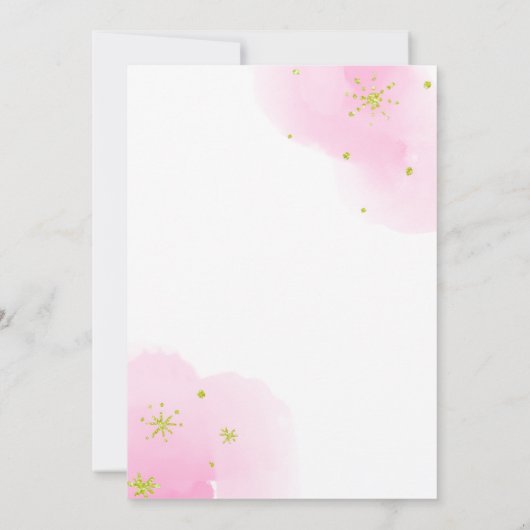 海の人魚の下のピンクの人魚の誕生日パーティー 招待状 (裏面)