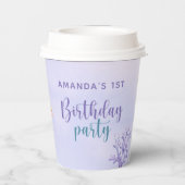 海の人魚の下の人魚の誕生日パーティー 紙コップ (裏面)