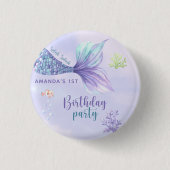 海の人魚の下の人魚の誕生日パーティー 缶バッジ (正面)