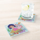 海の人魚の命の下 ガラスコースター (アングル)