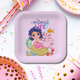 海の人魚の命の下 ペーパープレート