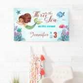海の人魚の女の子に3歳の誕生日 横断幕 (インサイチュ)