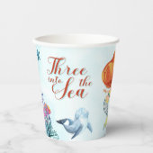海の人魚の女の子に3歳の誕生日 紙コップ (正面)