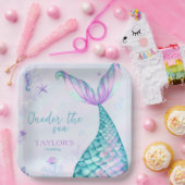 海の人魚の女の子の一人 ペーパープレート (パーティー)