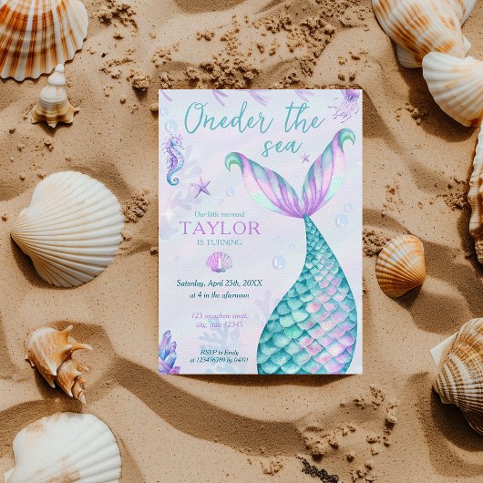 海の人魚の女の子の一人 招待状