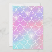 海の人魚の尾の誕生日パガーリーーティーの下 招待状 (裏面)