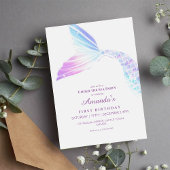 海の人魚の尾の誕生日パガーリーーティーの下 招待状