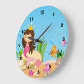 海の人魚の柱時計の下 ラージ壁時計 (傾斜)