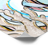 海の人魚の歓迎のサインの下で ポスター (角)