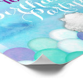 海の人魚の歓迎はかりで測テーブルの下に ポスター (角)