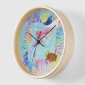 海の人魚の水の色の子 壁時計 (傾斜)