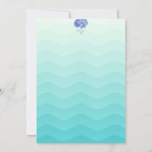 海の人魚の泡小さな女の子の下 招待状 (裏面)