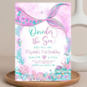 海の人魚の編集可能なワンダー、紫と青緑の最初の1つ 招待状