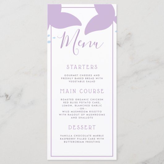 海の人魚の誕生会メニューの下 メニュー (正面)