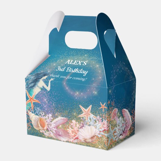 海の人魚の誕生日お洒落パーティーの下 フェイバーボックス (正面サイド)