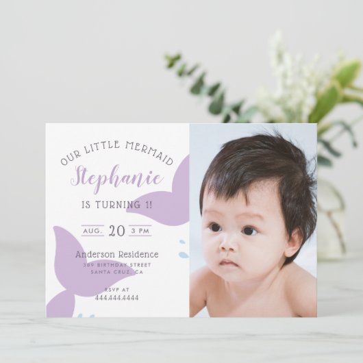 海の人魚の誕生日のパーティの招待状の下 招待状 (スタンド正面)