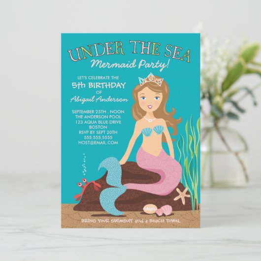 海の人魚の誕生日のパーティの招待状の下 招待状 (スタンド正面)
