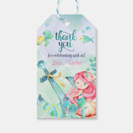 海の人魚の誕生日の下 ギフトタグ