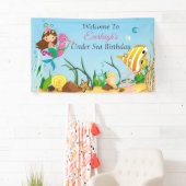 海の人魚の誕生日の旗の下 横断幕 (インサイチュ)