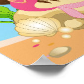 海の人魚の誕生日パーティバナーの下 ポスター (角)