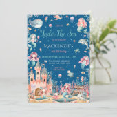 海の人魚の誕生日パーティーの下で魅惑的 招待状 (スタンド正面)