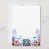 海の人魚の誕生日パーティーの下で魅惑的 招待状 (裏面)