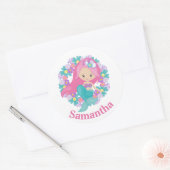 海の人魚の誕生日パーティーの下で ラウンドシール (封筒)