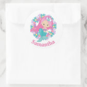 海の人魚の誕生日パーティーの下で ラウンドシール (バッグ)