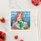 海の人魚の誕生日パーティーの下 スタンダードカクテルナプキン (インサイチュ)