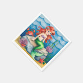 海の人魚の誕生日パーティーの下 スタンダードカクテルナプキン (角)