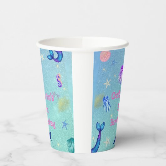 海の人魚の誕生日パーティーの下 紙コップ (左)