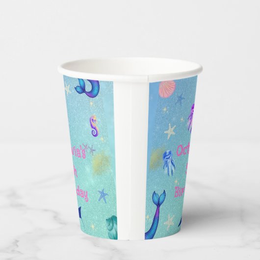 海の人魚の誕生日パーティーの下 紙コップ (右)
